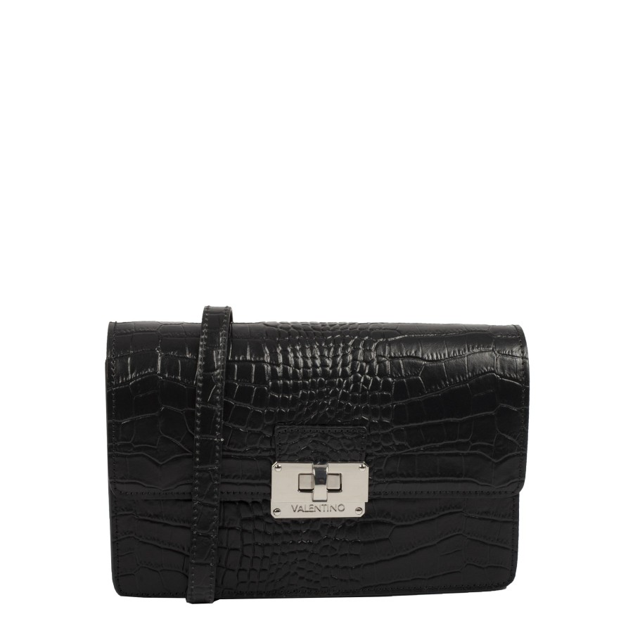 Femme Valentino Sac Porte Bandouliere / Porte Travers | Sac Baguette Cuir March Valentino Noir