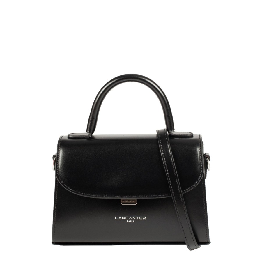 Femme Lancaster Sac Porte Main | Petit Sac A Main En Cuir Suave Even Lancaster Noir