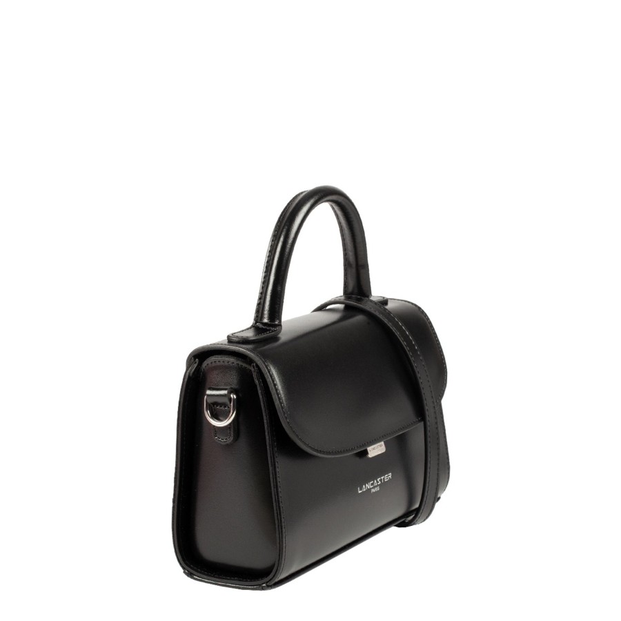 Femme Lancaster Sac Porte Main | Petit Sac A Main En Cuir Suave Even Lancaster Noir