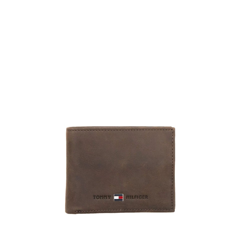 Homme Tommy Hilfiger Portefeuille | Petit Portefeuille En Cuir Johnson Tommy Hilfiger Marron