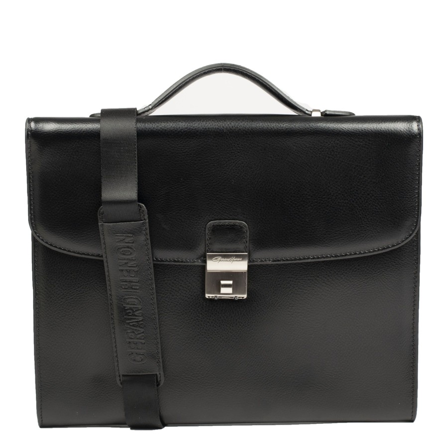 Homme Gerard Hénon Serviette/Cartable | Cartable Cuir Noir- Atout