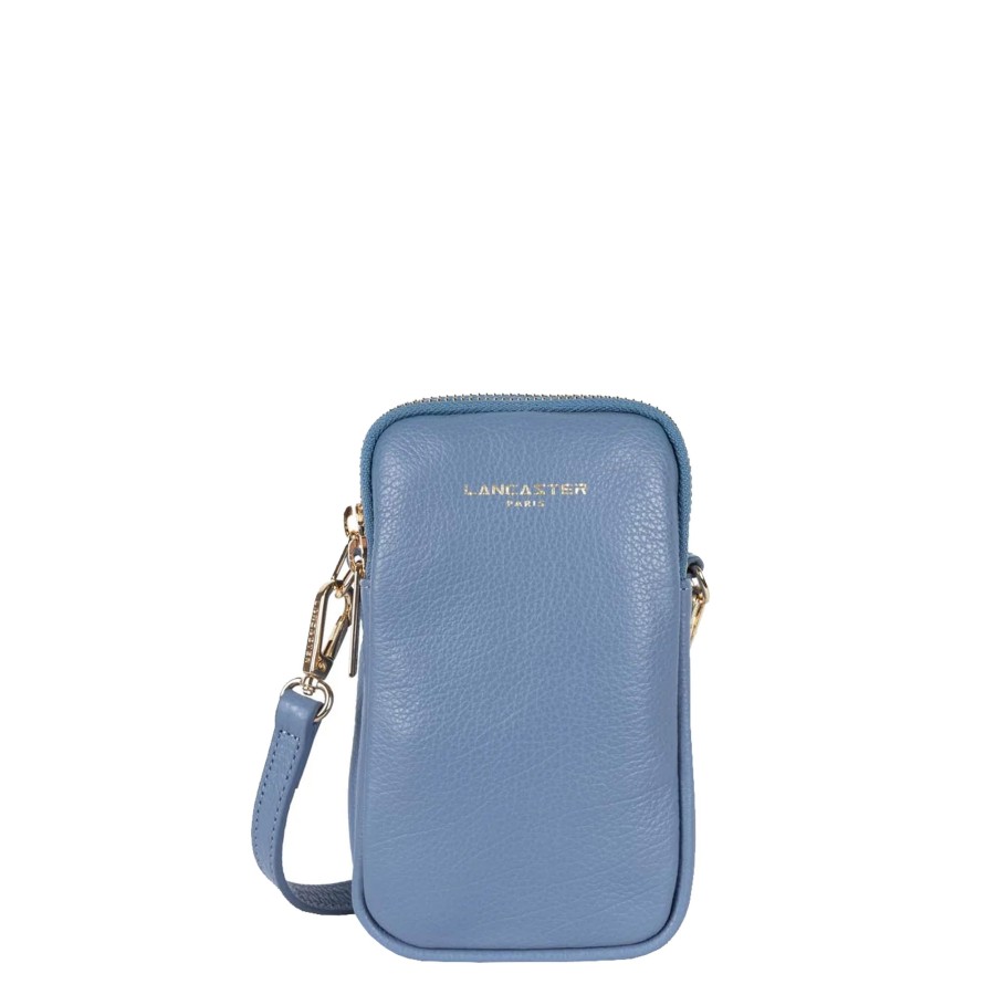 Femme Lancaster Pochette | Pochette Telephone En Cuir Dune Lancaster Bleu