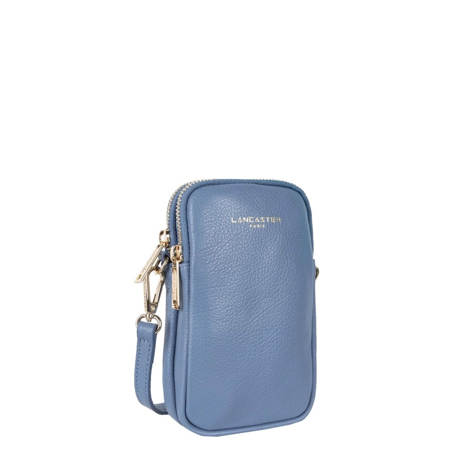 Femme Lancaster Pochette | Pochette Telephone En Cuir Dune Lancaster Bleu