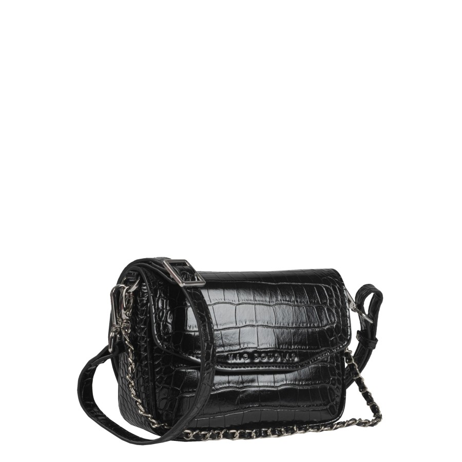 Femme Mac Douglas Sac Porte Bandouliere / Porte Travers | Sac Travers Medan Xs Rythme Mac Douglas Noir Croco