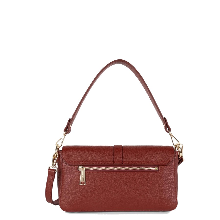 Femme Lancaster Sac Porte Epaule | Sac Baguette En Cuir Foulonne Milano Lancaster Rouge