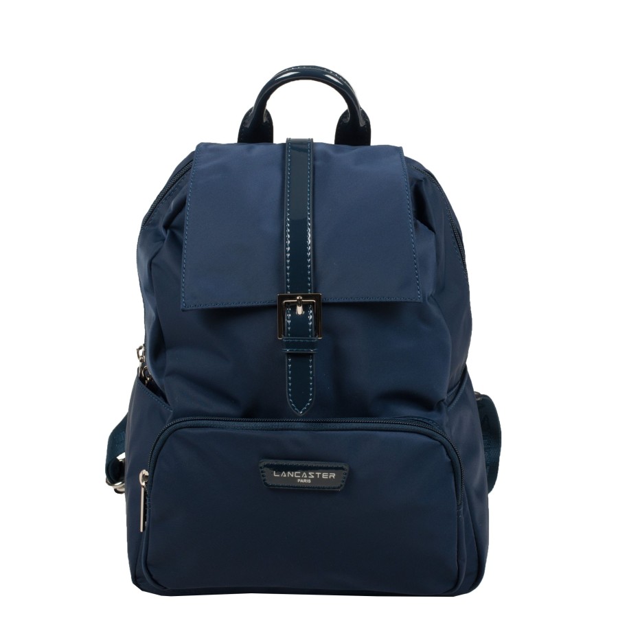 Femme Lancaster Sac A Dos | Sac A Dos Basic Verni Lancaster Bleu