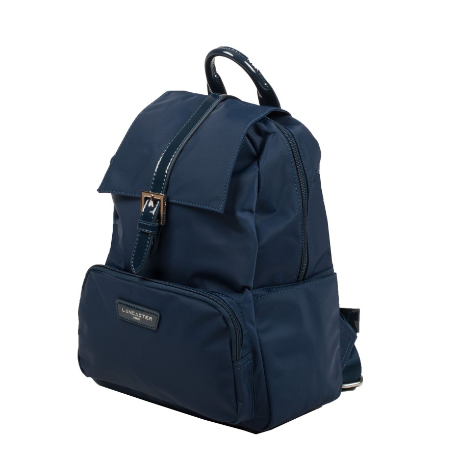 Femme Lancaster Sac A Dos | Sac A Dos Basic Verni Lancaster Bleu