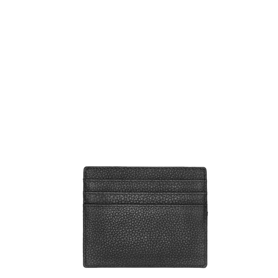 Homme Hugo Boss Porte Cartes | Porte Cartes En Cuir Classic Grained Hugo Boss Noir