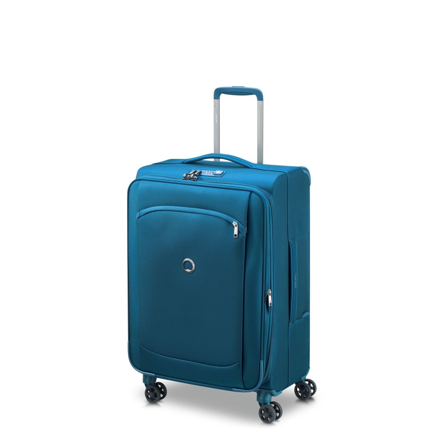 Bagages Delsey Valise 4 Roues Souple | Valise Souple Extensible 68Cm Montmartre Air 2.0 Delsey Bleu