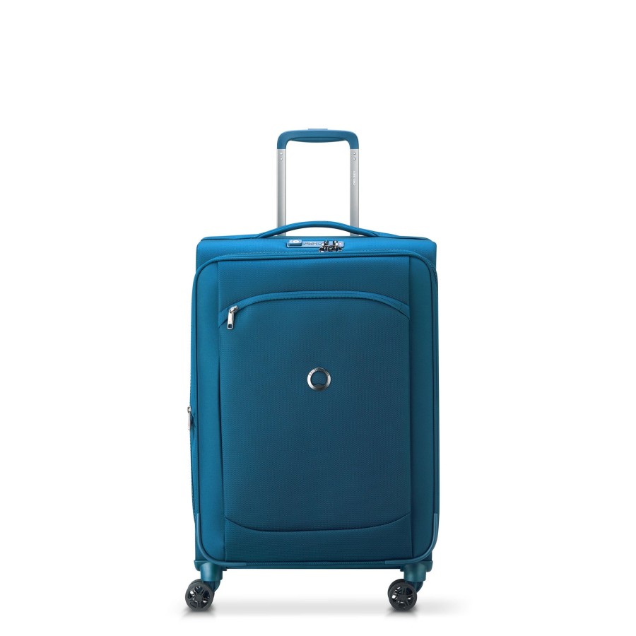 Bagages Delsey Valise 4 Roues Souple | Valise Souple Extensible 68Cm Montmartre Air 2.0 Delsey Bleu