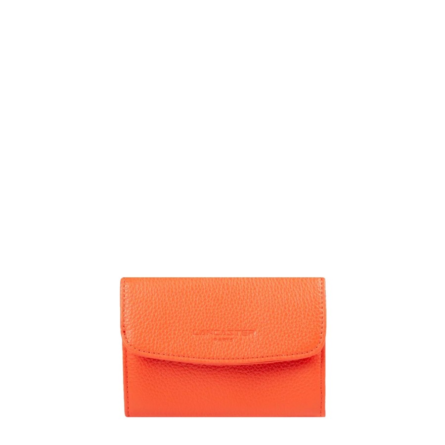 Femme Lancaster Portefeuille | Petit Portefeuille En Cuir Foulonne Pm Lancaster Orange