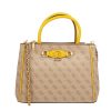 Femme Guess Sac Porte Main | Sac A Main Latte Logo Jaune Izzy