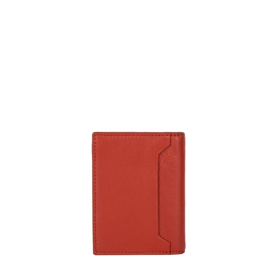 Femme Lancaster Porte Cartes | Porte Cartes En Cuir Soft Vintage Nova Lancaster Rouge