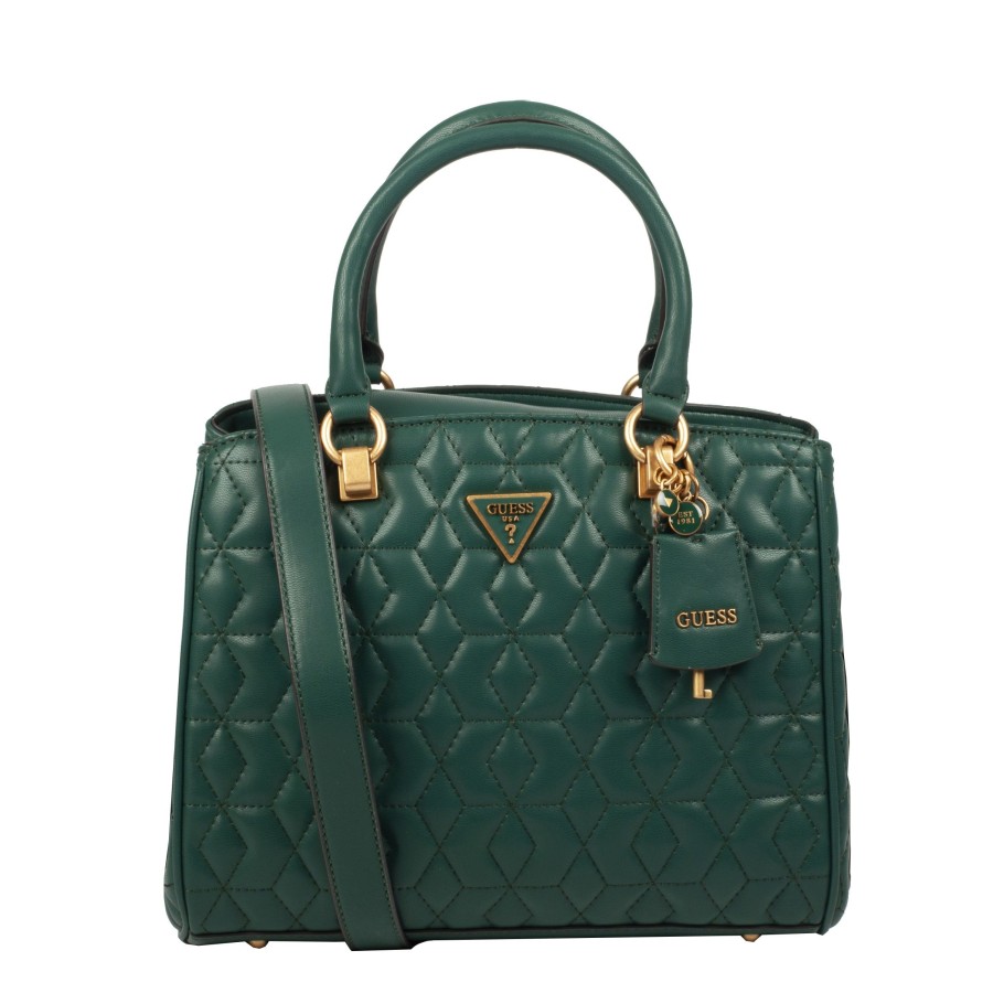 Femme Guess Sac Porte Main | Sac A Main Elenia Guess Vert