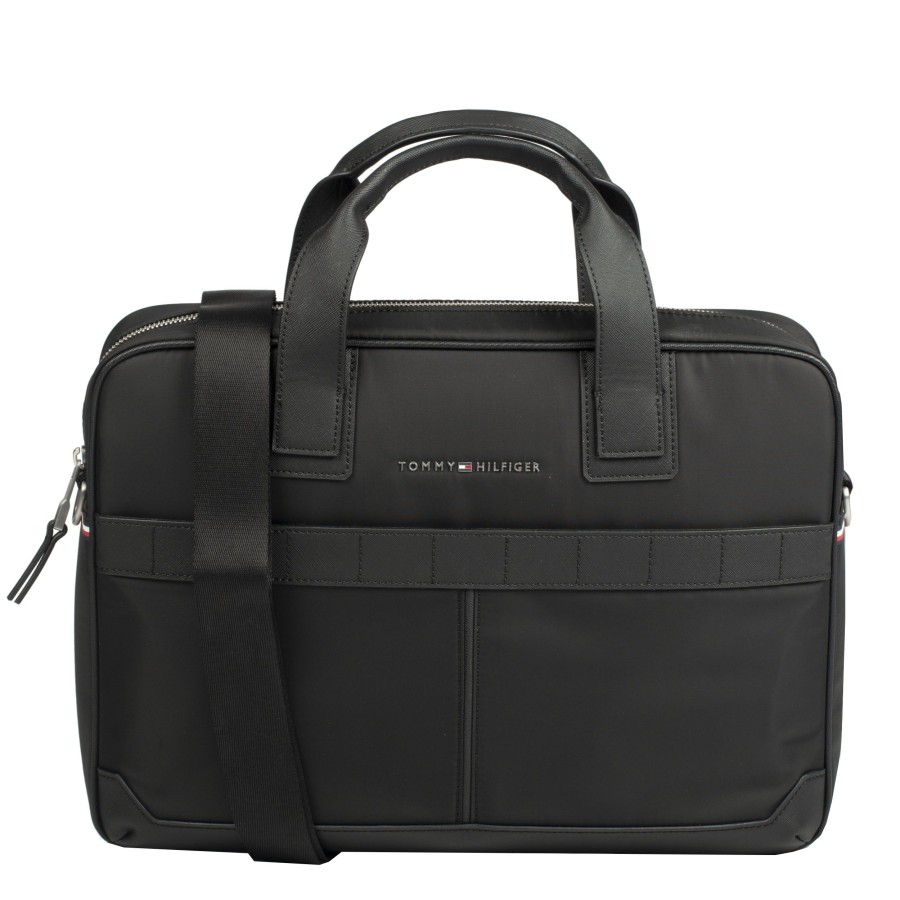 Homme Tommy Hilfiger Serviette/Cartable | Sacoche Ordinateur Noir Th Elevated Tommy Hilfiger