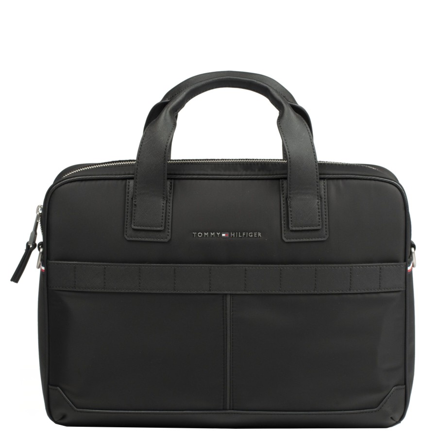 Homme Tommy Hilfiger Serviette/Cartable | Sacoche Ordinateur Noir Th Elevated Tommy Hilfiger