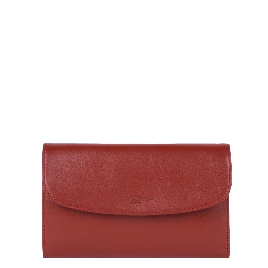 Femme Lancaster Portefeuille | Compagnon En Cuir Paris Pm Lancaster Rouge