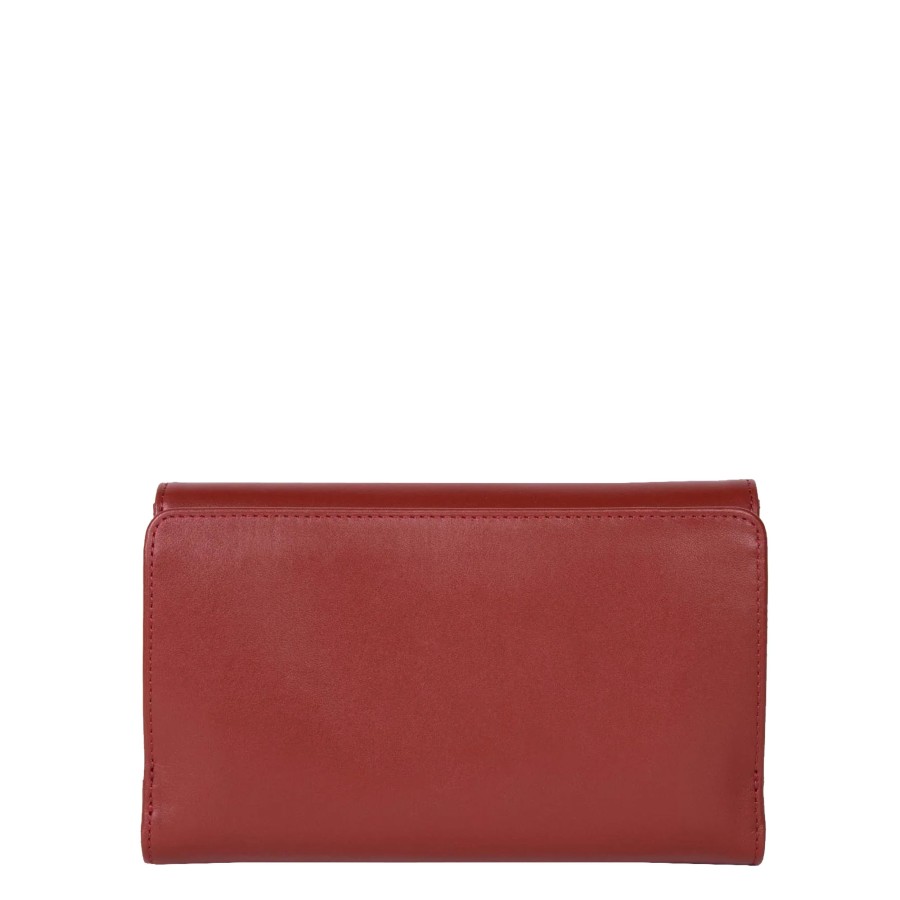 Femme Lancaster Portefeuille | Compagnon En Cuir Paris Pm Lancaster Rouge