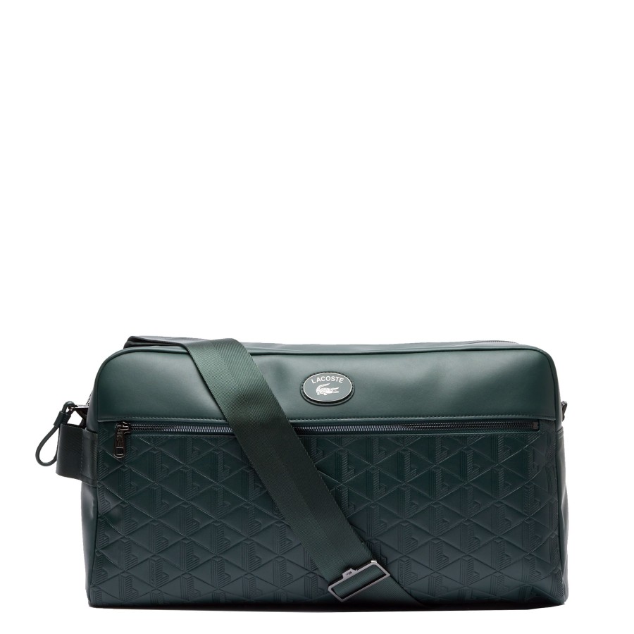 Homme Lacoste Sac De Voyage | Sac Week End En Cuir Nomogramme Lacoste