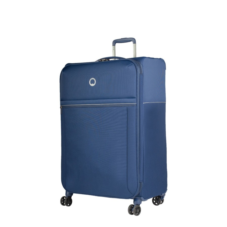 Bagages Delsey Valise 4 Roues Souple | Valise 78Cm Extensible Brochant 2.0 Delsey Bleu