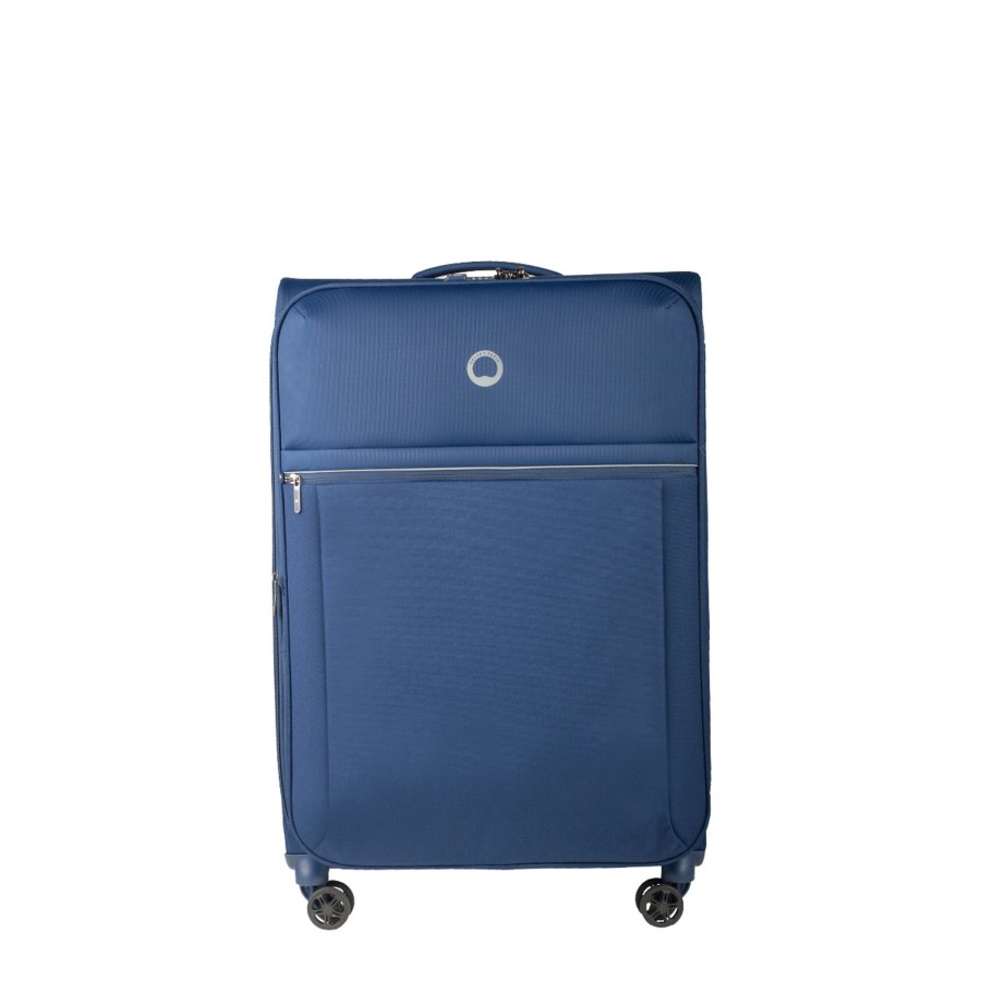 Bagages Delsey Valise 4 Roues Souple | Valise 78Cm Extensible Brochant 2.0 Delsey Bleu