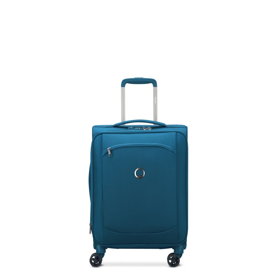 Bagages Delsey Valise 4 Roues Souple | Valise Cabine Slim Extensible 55Cm Montmartre Air 2.0 Delsey Bleu