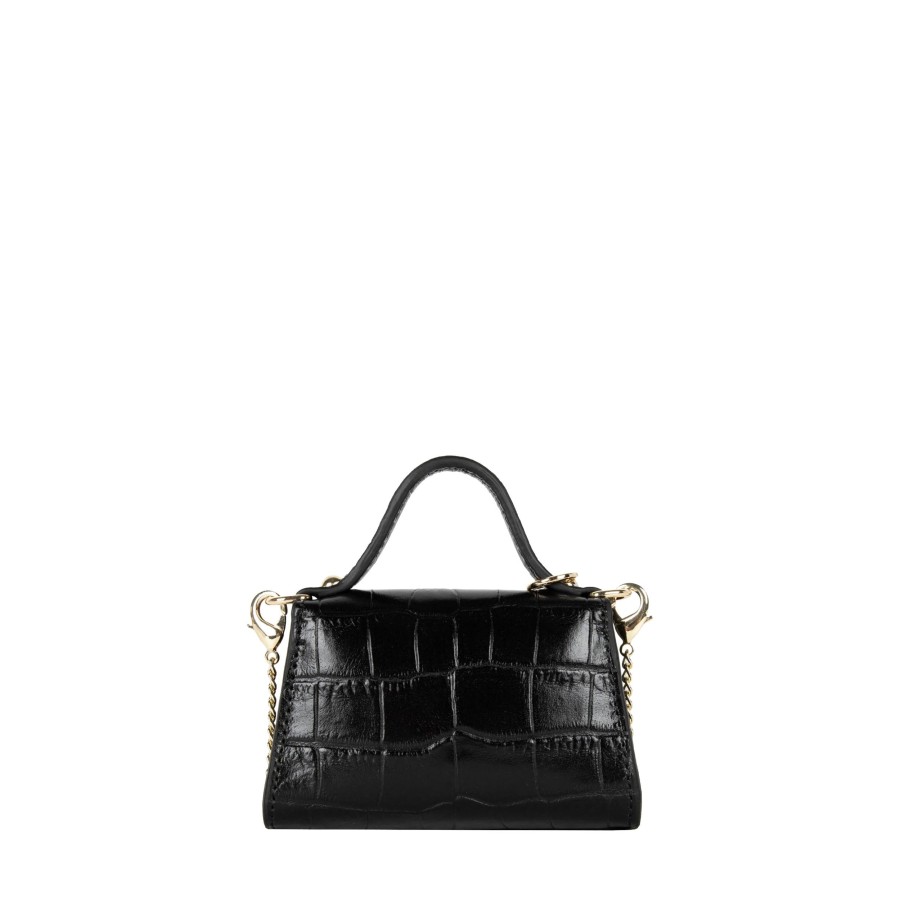 Femme Lancaster Porte Monnaie | Porte Monnaie En Cuir Exotic Croco Lancaster Noir