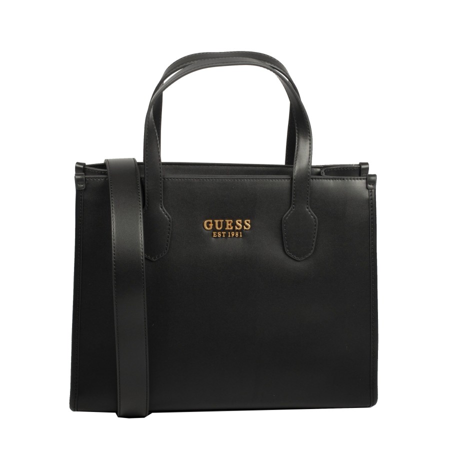 Femme Guess Sac Porte Main | Sac A Main Silvana Guess Black