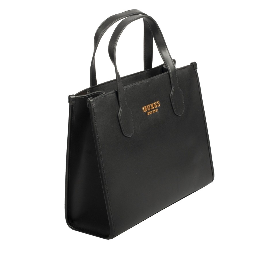 Femme Guess Sac Porte Main | Sac A Main Silvana Guess Black