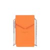 Femme Lancaster Pochette | Etui Telephone En Cuir Foulonne Pm Lancaster Orange