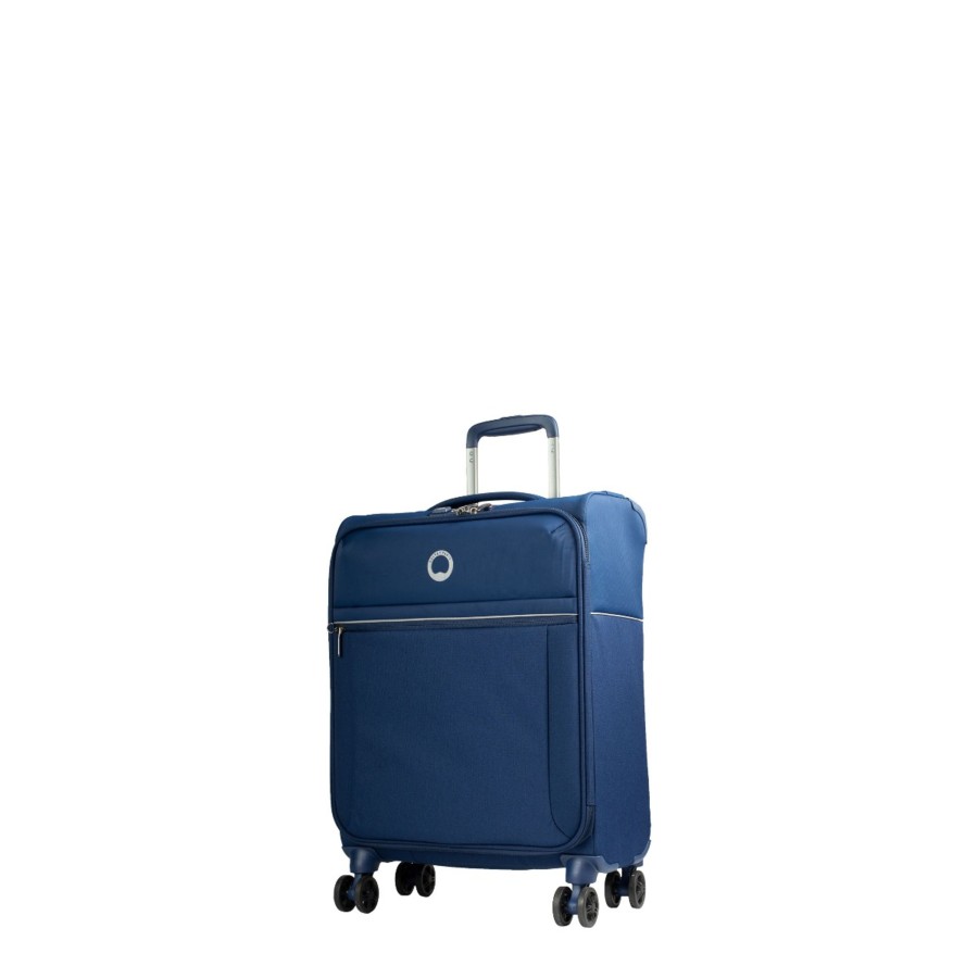 Bagages Delsey Valise 4 Roues Souple | Valise Cabine Slim 55Cm Brochant 2.0 Bleu