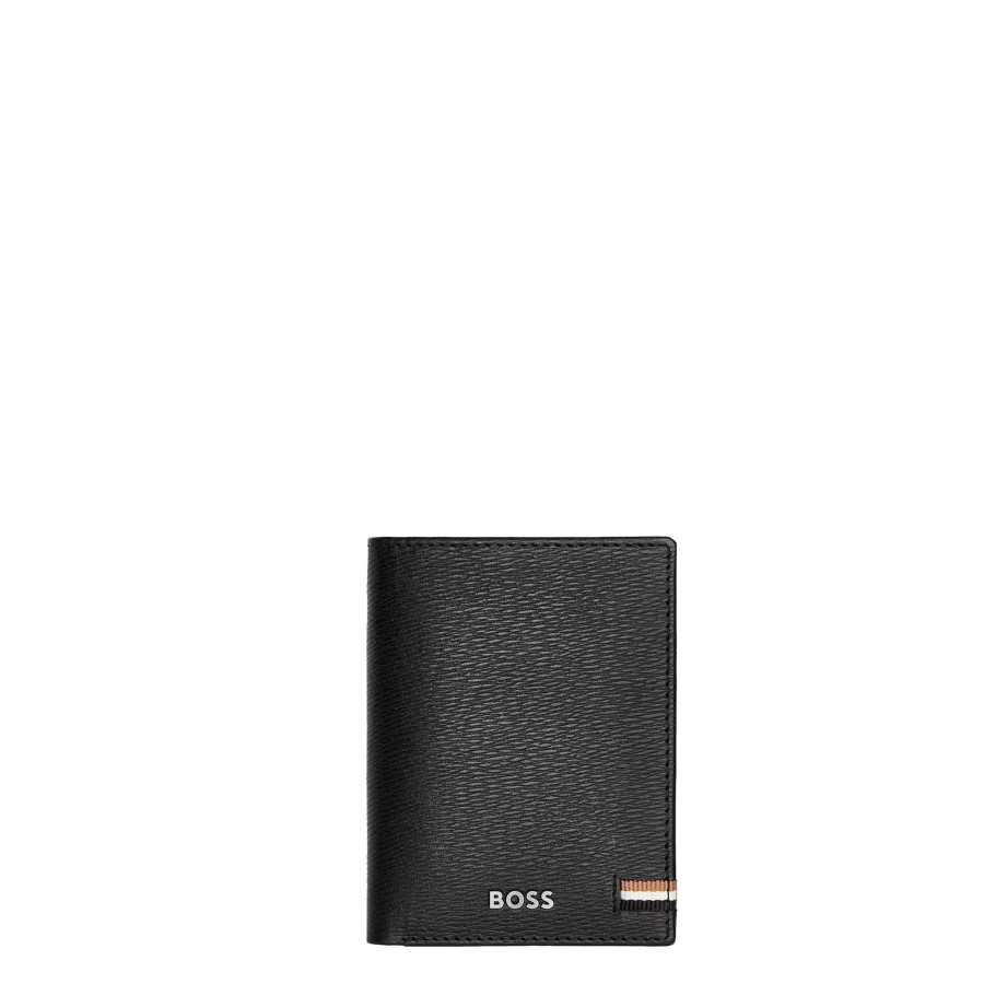 Homme Hugo Boss Porte Cartes | Porte Cartes En Cuir Trifold Iconic Hugo Boss