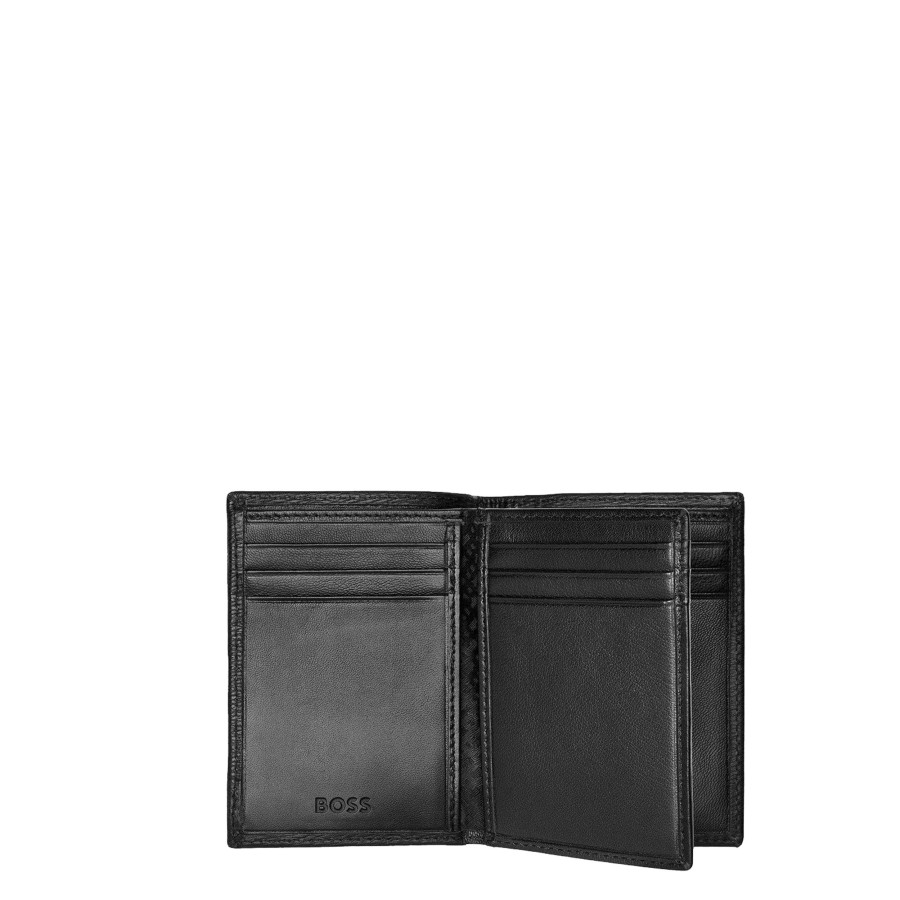 Homme Hugo Boss Porte Cartes | Porte Cartes En Cuir Trifold Iconic Hugo Boss