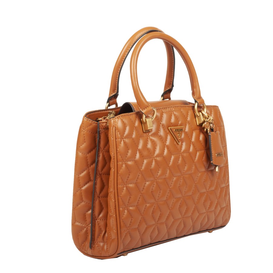 Femme Guess Sac Porte Main | Sac A Main Elenia Guess Cognac