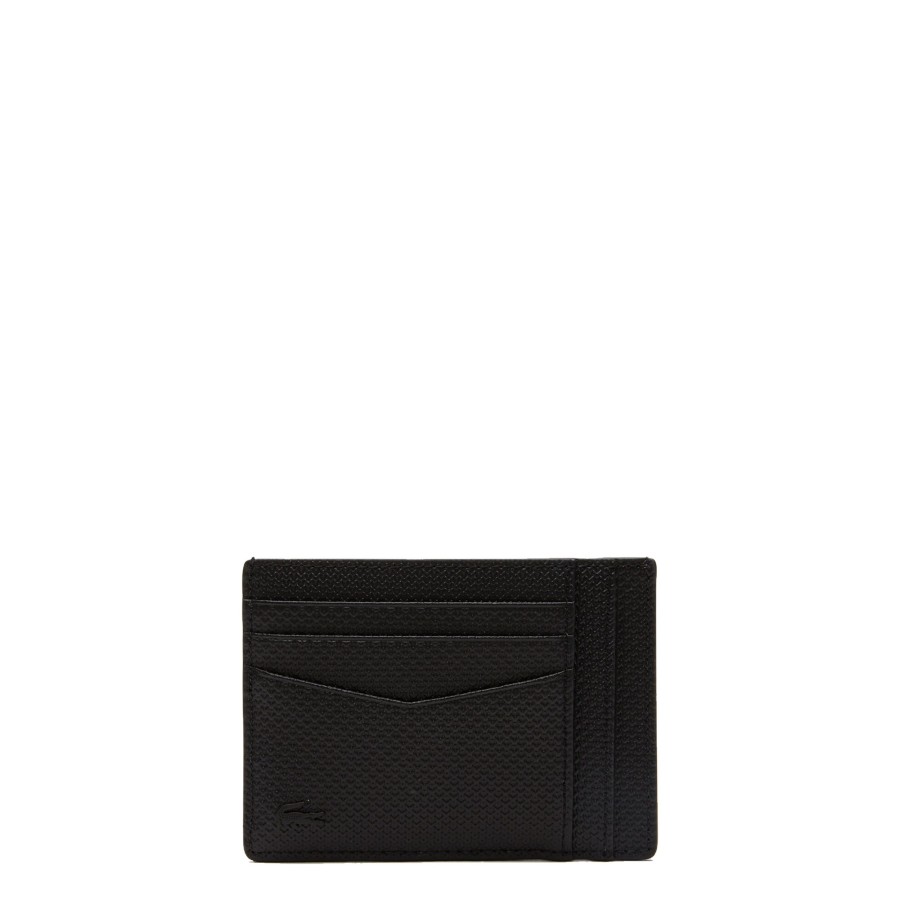 Homme Lacoste Porte Cartes | Porte Cartes En Cuir Chantaco Lacoste Noir