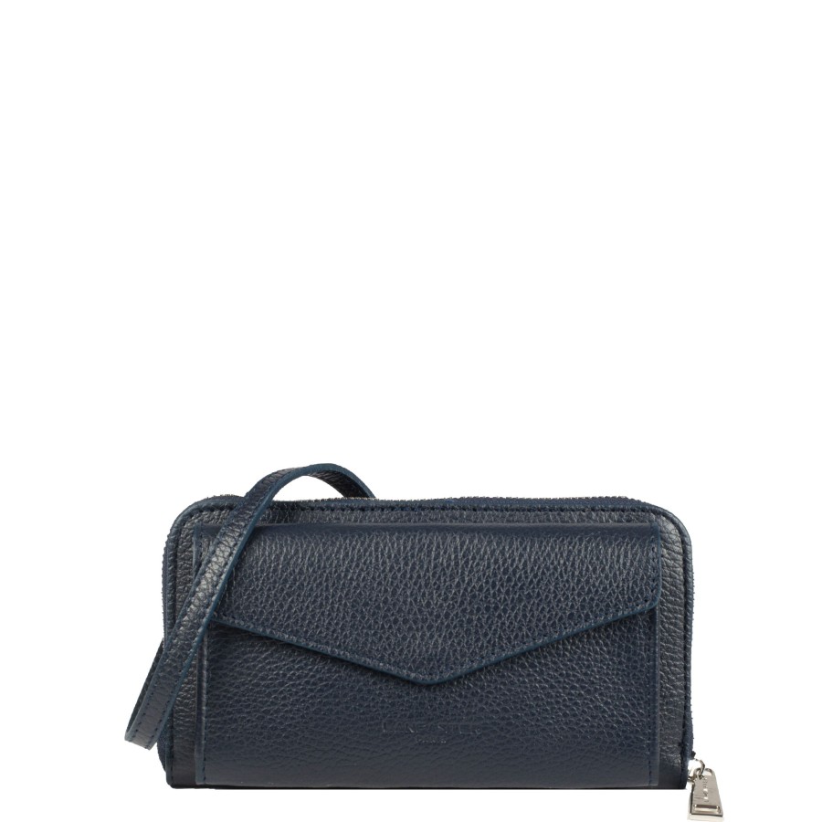 Femme Lancaster Portefeuille | Compagnon En Cuir Firenze Lancaster Bleu Marine