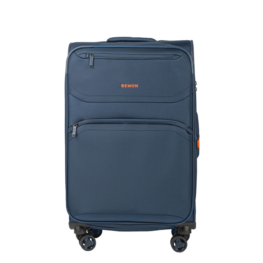 Bagages Bemon Valise 4 Roues Souple | Grande Valise Extensible 4 Roues 88Cm Menton Bemon Bleu