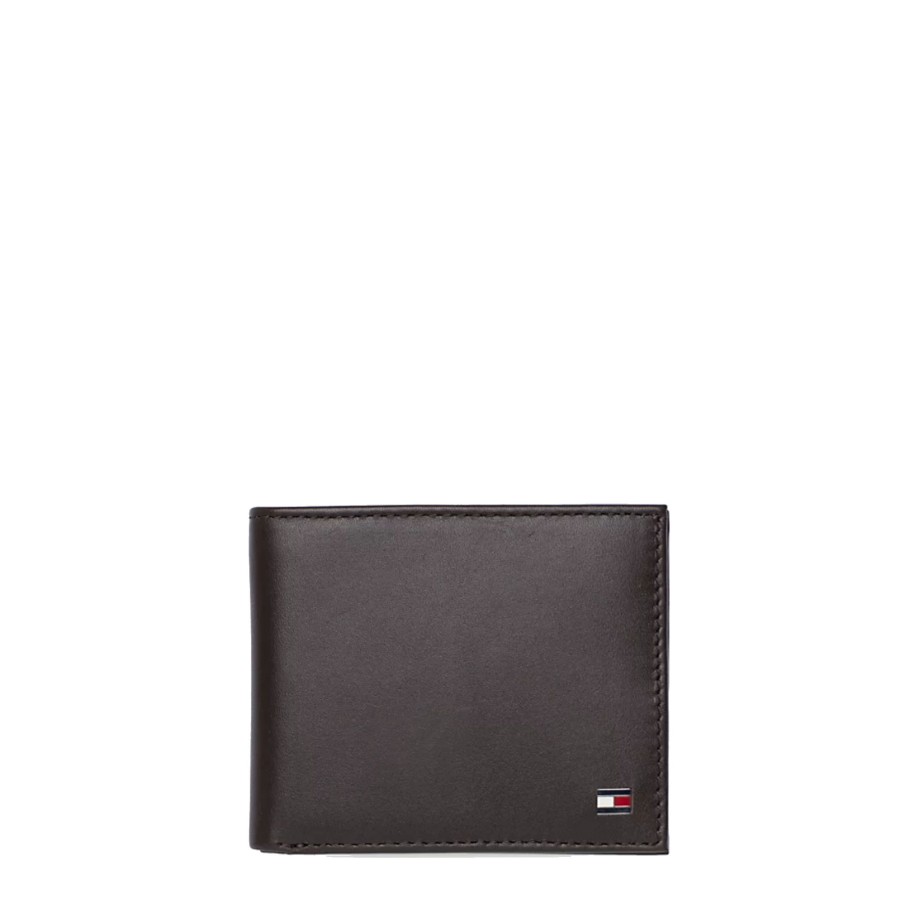 Homme Tommy Hilfiger Portefeuille | Petit Portefeuille Eton Tommy Hilfiger Marron