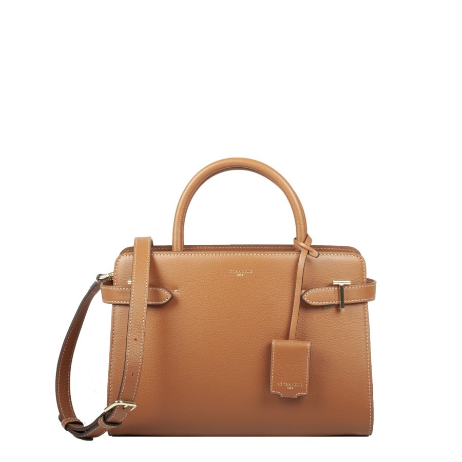 Femme Le Tanneur Sac Porte Main | Sac A Main En Cuir Emilie Le Tanneur Camel