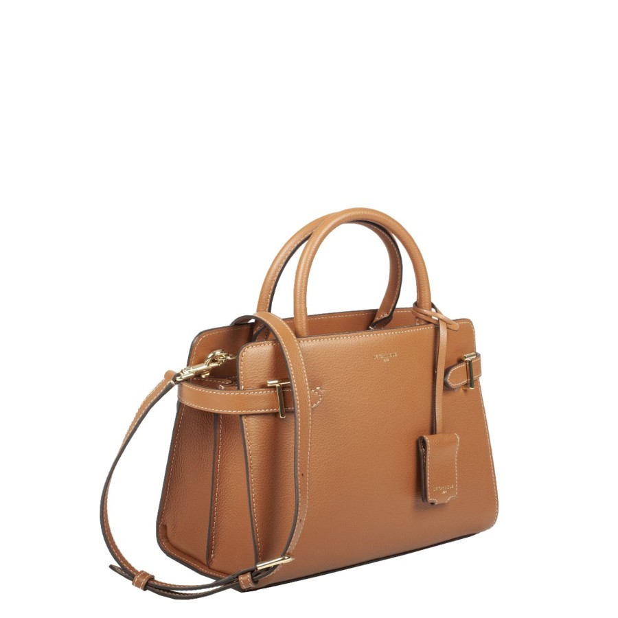 Femme Le Tanneur Sac Porte Main | Sac A Main En Cuir Emilie Le Tanneur Camel