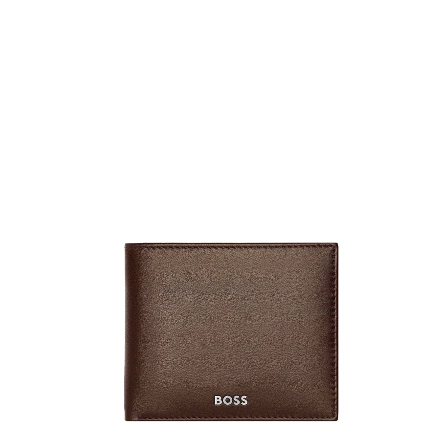 Homme Hugo Boss Portefeuille | Portefeuille Italien En Cuir Classic Smooth Hugo Boss Marron