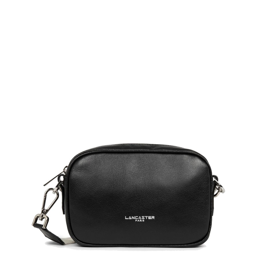 Femme Lancaster Sac Porte Bandouliere / Porte Travers | Sac Travers En Cuir Fashion Firenze Lancaster Noir