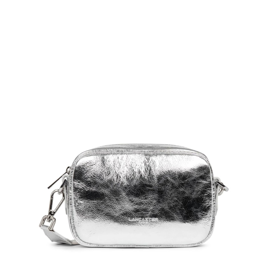 Femme Lancaster Sac Porte Bandouliere / Porte Travers | Sac Travers En Cuir Fashion Firenze Lancaster Argent