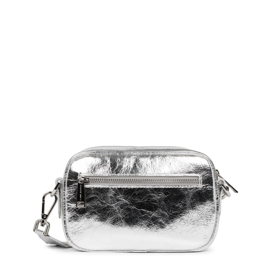 Femme Lancaster Sac Porte Bandouliere / Porte Travers | Sac Travers En Cuir Fashion Firenze Lancaster Argent