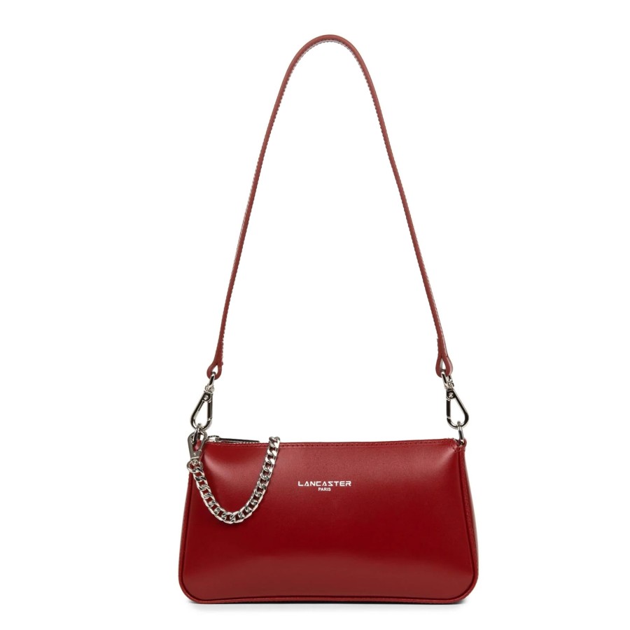 Femme Lancaster Sac Porte Epaule | Pochette En Cuir Suave Even Lancaster Rouge