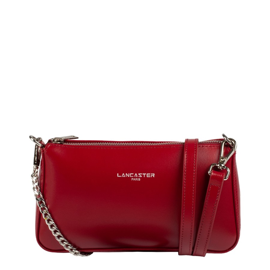 Femme Lancaster Sac Porte Epaule | Pochette En Cuir Suave Even Lancaster Rouge