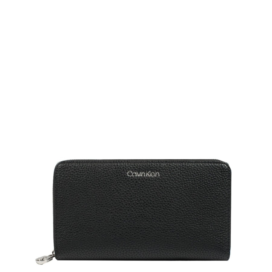 Femme Calvin Klein Portefeuille | Compagnon Bax Noir Calvin Klein