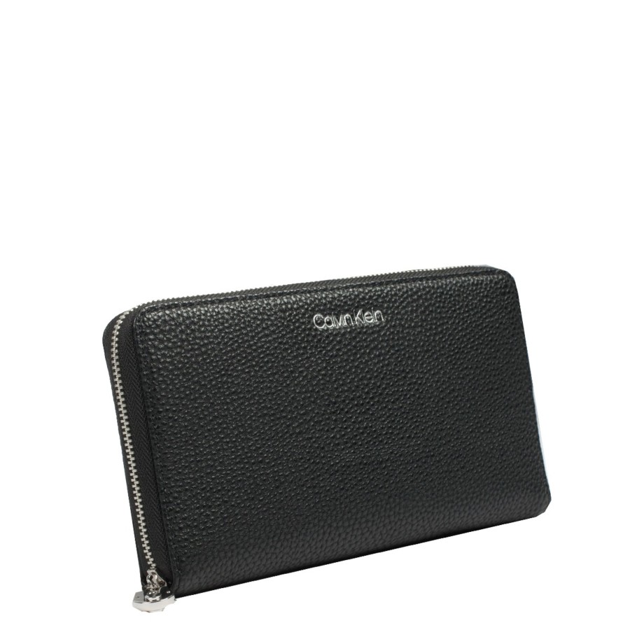 Femme Calvin Klein Portefeuille | Compagnon Bax Noir Calvin Klein