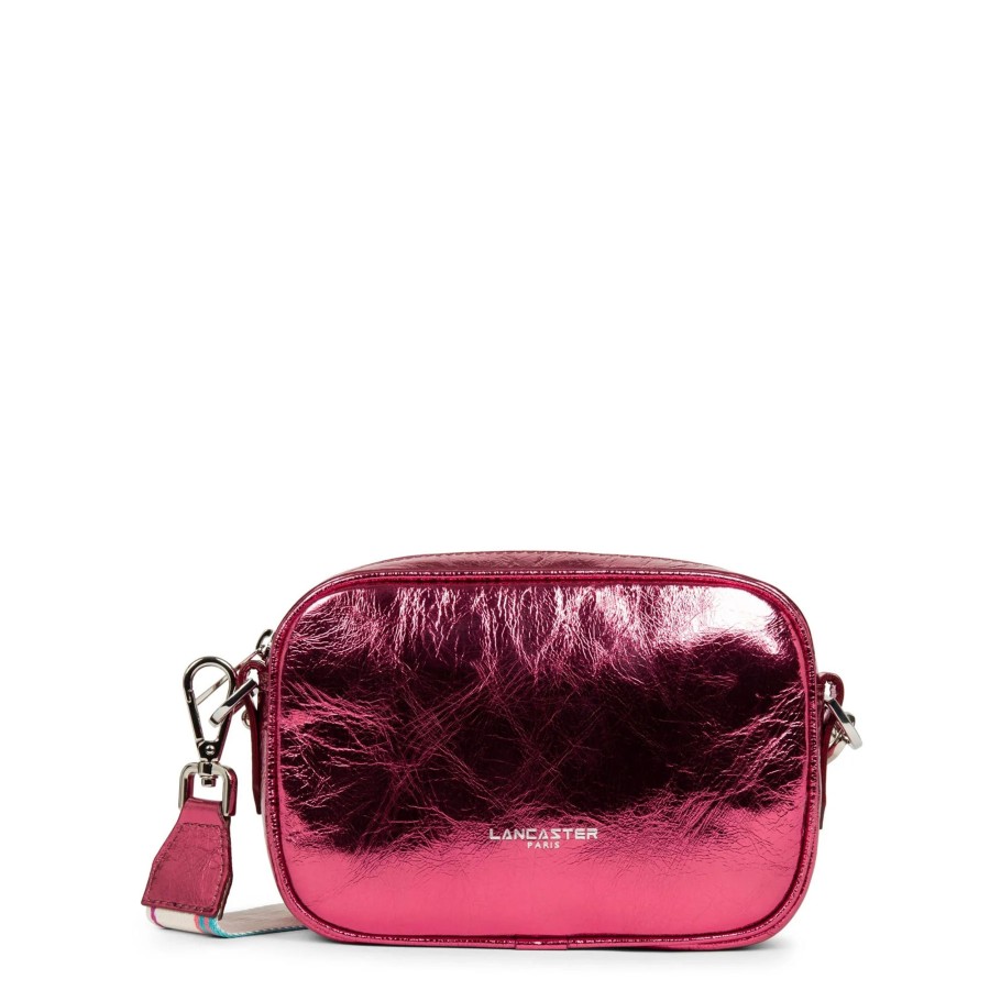 Femme Lancaster Sac Porte Bandouliere / Porte Travers | Sac Travers En Cuir Fashion Firenze Lancaster Rose Irise