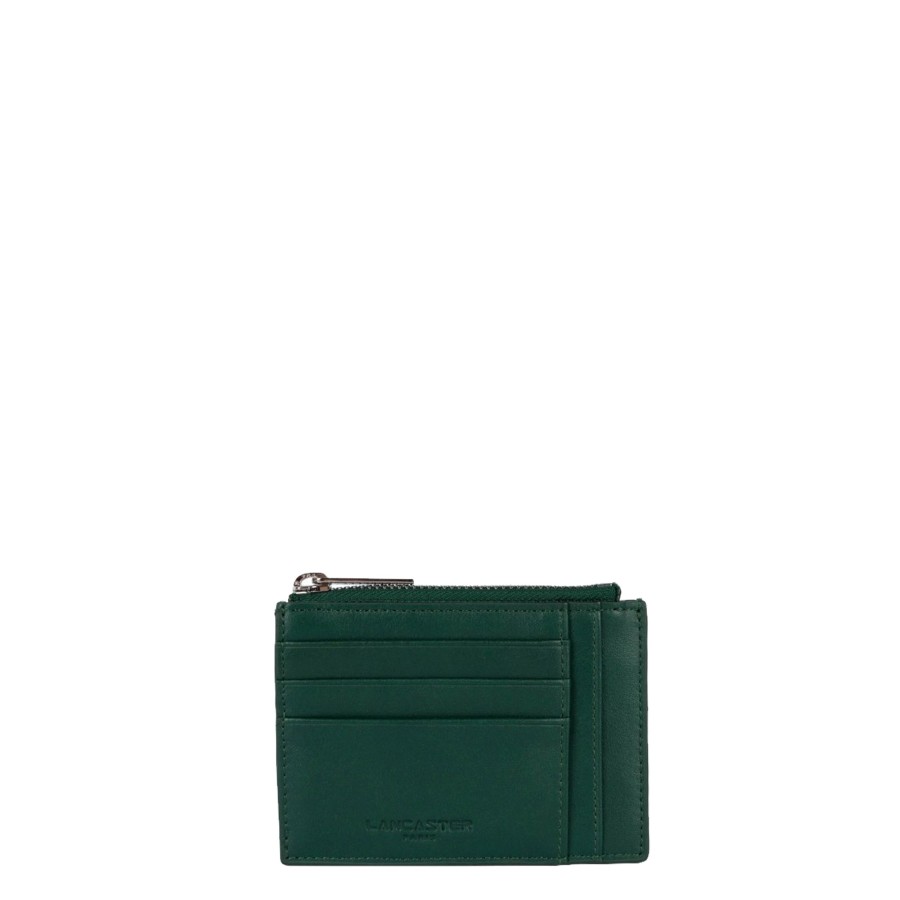 Femme Lancaster Porte Cartes | Porte Cartes En Cuir Paris Pm Lancaster Vert